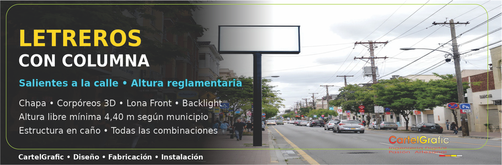 Letreros Saliente con columna